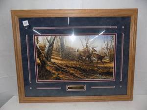 lot 48 image: Framed Print (Autumn Run) By Terry Redlin, 21 x 27