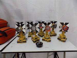 lot 75 image: 8 - Topcon Tri Brachs and Prizms with Bags