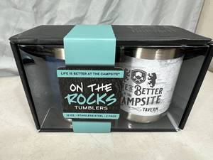 New 2 Pack of Camping Themed Stainless Steel Tumblers