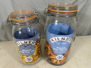 2 New Large Kilner Clip-Top Jars