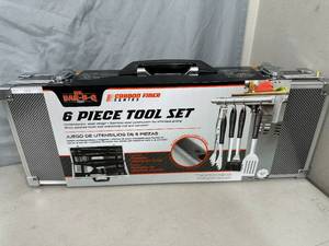 Brand New 6 pc Carbon Fiber BBQ Tool Set with Case