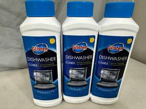 3 New Glisten Dishwasher Cleaning Bottles