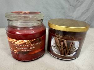 2 New Candles Including White Barn 3 Wick