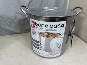 New Bene Casa 12 qt Stainless Steel Stock Pot with Lid