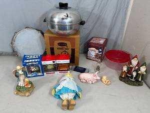 Collectibles, West Bend Serving Oven, Christmas Ornaments, and More