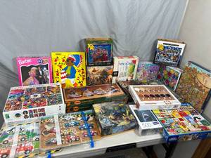 Large Lot of Puzzles Including Vintage Wood Puzzles