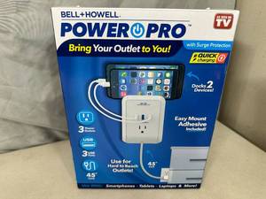 New Bell and Howell Power Pro Outlet Extender with USB and Dock