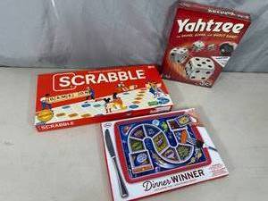 New Yahtzee, Scrabble, Game Dinner Tray