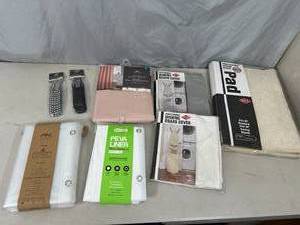 New Shower Curtains, Liners, Curtina Hooks, Ironing Board Covers