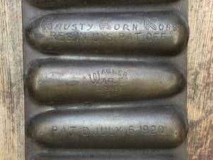 lot 155 image: Vintage Cast Iron Wagner Junior - Krusty Korn Dogs - Pan