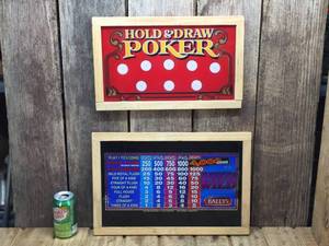 lot 184 image: 2 Framed Slot Machine Glass Marquee Panels