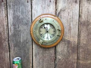 lot 200 image: Wood & Brass Ships Portal Themed Clock