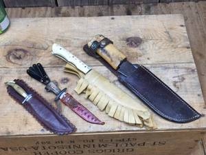 lot 202 image: Central America Bone - Horn - Tribal Type Knives - Sheaths