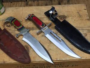 lot 203 image: 2 Rambo Style Combat Knives - Sheaths