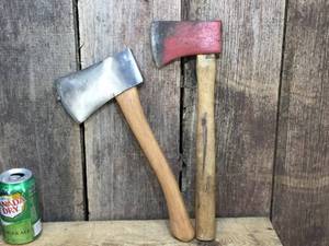 lot 213 image: 2 Unmarked Hatchets - Good Handles