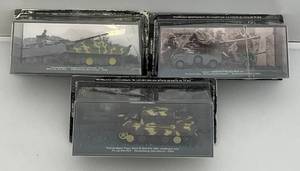 lot 28 image: Misc. Military Vehicles (Most NIB) 2 Crack Or Cut In Plastic Cases Present