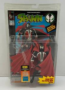 lot 13 image: 1994 Todd Mcfarlanes SPAWN Poseable Figure Plus Special Edition Comic Book (NIB) One Loose Piece Present  QVC CUT OUT