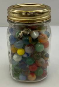 lot 100 image: Misc. Vintage Marbles (Some Glow Under UV Light)
