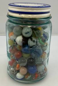 lot 101 image: Misc. Vintage Marbles (Some Glow Under UV Light)