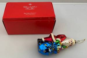 lot 114 image: 2006 CHRISTOPHER RADCO Santa Claus Ornament Macys Exclusive Bag Full Of Treasures With Original Box