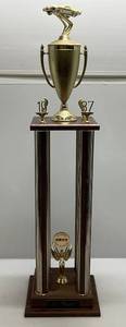 lot 191 image: 1987 Back To The 60s Car Show Trophy  1st Place With Camaro On Top 35