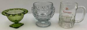 lot 218 image: Misc. Vintage Glass Items Including Budweiser Beer Mug & More