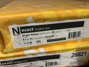 Bright Yellow Copy Paper
