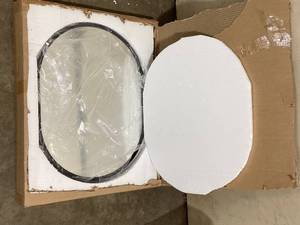 Medium Oval Black Modern Mirror (24 in. H x 18 in. W) by Kate and Laurel Customer Returns See Pictures