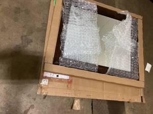 Medium Rectangle Coffee Bean Brown Beveled Glass Casual Mirror (27.25 in. H x 33.25 in. W) by Amanti Art  Customer Returns See Pictures