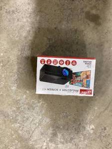 GPX 800 x 480 Mini Projector with 2500 Lumens, Bluetooth with 120 in. Projection Screen Included  Customer Returns See Pictures