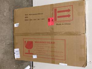 Rectangle Black Wall Mounted Mirror  Customer Returns See Pictures