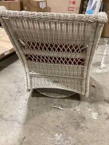 Outdoor Wicker Chair with Red Cushion  Customer Returns See Pictures