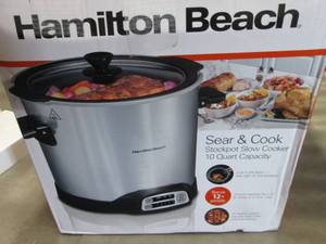 lot 13 image: Hamilton Beach 10-Qt. Sear and Cook...