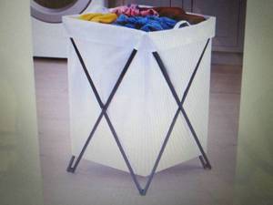 lot 17 image: Whitmor Folding Laundry Hamper open...