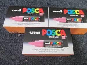 lot 120 image: 3 Sets POSCA PC-8K FLUORESCENT SET ...