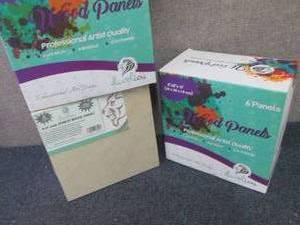 lot 174 image: 2-6 pks Daveliou 8x8 Wood Canva...