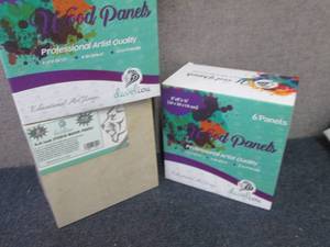 lot 177 image: 2-6 pks Daveliou 8x8 Wood Canva...