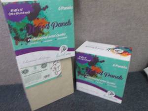 lot 179 image: 2-6 pks Daveliou 8x8 Wood Canva...