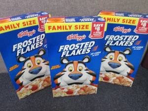 lot 314 image: 3-24 oz Kelloggs Frosted Flakes...
