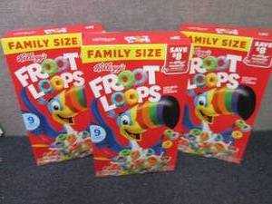 lot 317 image: 3- 18.4 oz Kelloggs Fruit Loops...