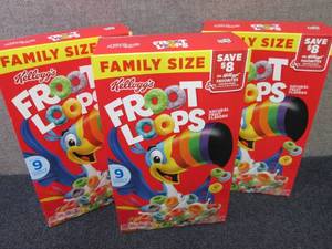 lot 319 image: 3- 18.4 oz Kelloggs Fruit Loops...