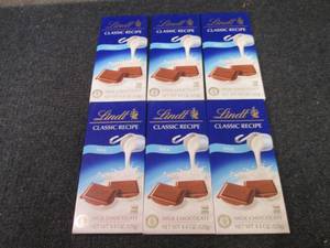 lot 368 image: 6- 4.4 oz Lindt Milk Chocolate...