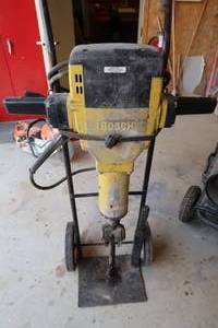 lot 4 image: BOSCH JACK HAMMER ON CART