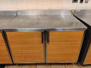 lot 74 image: DUKE COMMERCIAL STAINLESS STEEL 2 DOOR BAR BACK REFRIGERATOR