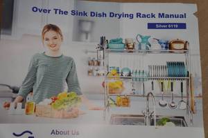 lot 99 image: Over the Sink Dish Drying Rack -Chrome
