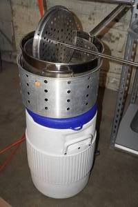 lot 133 image: Assorted Brewing Accessories -Stainless Steel Pots, Cooler