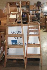 lot 172 image: 2 Wood Step Ladders 4 & 6