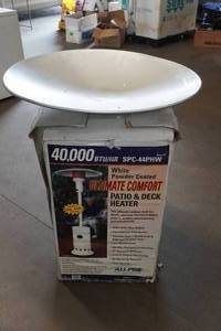 lot 214 image: White Powder Coated Ultimate Comfort Patio & Deck Heater