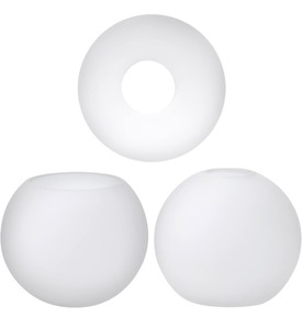 lot 27 image: Goldswift 3-Pack Clear Frosted Glass Globe Replacements 5.9 Diameter, 1-58 Fitter