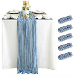 lot 29 image: 15 Boho Cheese Cloth 8 Table Runners -Powder Blue